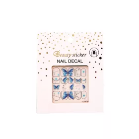 Beauty Sticker - köröm matrica - kék és ezüst