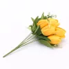50 cm-es 10 Szálas Sárga Selyem Tulipán Csokor – Élethű Művirág Dekoráció Otthonra és Rendezvényre