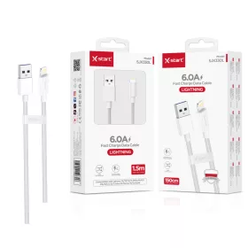   X-start Lightning gyors töltésű adatkábel – 6.0A, 1.5m, fehér