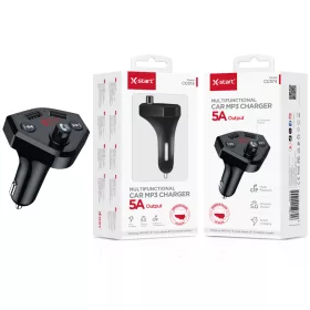   X-Start CC074 szivargyújtós Bluetooth MP3 autós töltő – 5A kimenet, FM-transzmitter, USB-port, kihangosító funkció
