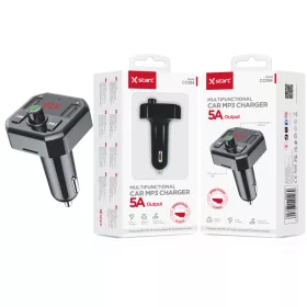   X-Start CC084 szivargyújtós Bluetooth MP3 autós töltő – 5A kimenet, FM-transzmitter, USB-port, kihangosító funkció