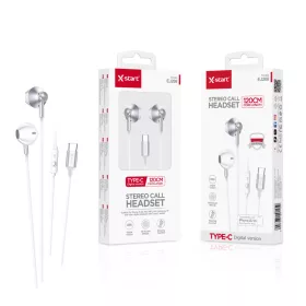  X-Start EJ208 Type-C sztereó headset mikrofonnal – prémium alumínium kivitel, 120 cm kábel, digitális hangminőség