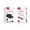 X-start 5 az 1-ben autós elosztó adapter – 3 szivargyújtó aljzat + 2 USB port, 120W, fekete / fehér (Model A63)