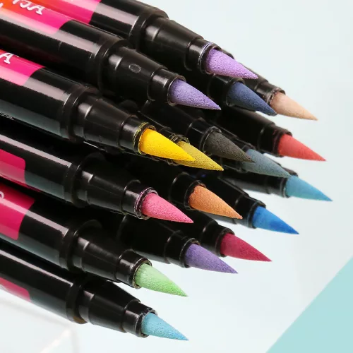 24 színű akril festék marker készlet rugalmas ecsetheggyel – Brush Tip Acrylic Paint Marker