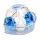 Illatos rózsabox szappanrózsa csokor romantikus szív alakú dobozban, 6 db kék-fehér rózsával