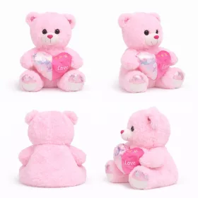   Plüss maci „Love” szívvel – rózsaszín plüss játék 35 cm, ajándék maci