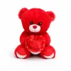 Plüss maci „Love” virágcsokorral – piros plüss játék 25 cm, romantikus ajándék