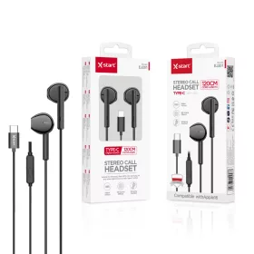   X-Start EJ201 Type-C sztereó headset mikrofonnal – 120 cm kábel, digitális hang, zajszűrés