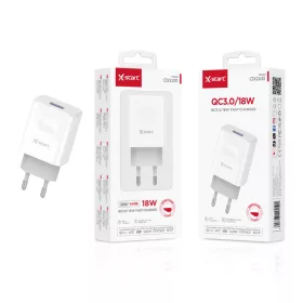 X-start QC3.0 gyorstöltő adapter – 18W, fehér