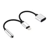 HF iPhone 7 /iPhone 7 Plus / iPhone 8 Plus elosztó adapter - 3,5 jack csatlakozó - lightning töltő csatlakozó