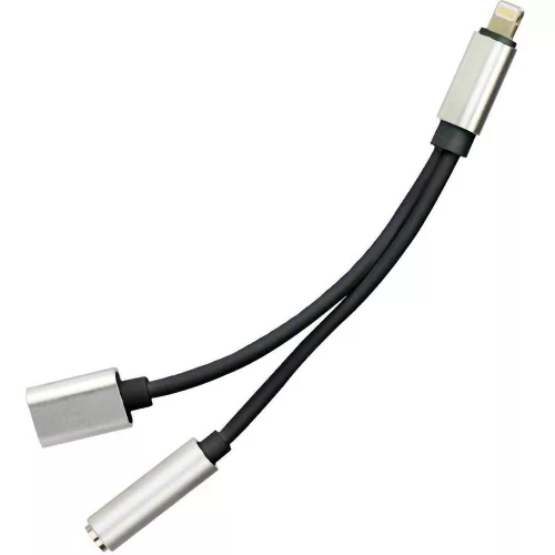 HF iPhone 7 /iPhone 7 Plus / iPhone 8 Plus elosztó adapter - 3,5 jack csatlakozó - lightning töltő csatlakozó