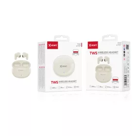   X-start LY117 TWS Vezeték Nélküli Fülhallgató – Krémszín, Bluetooth 5.3, zajcsökkentés, 30 h üzemidővel