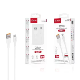   X-start 25W USB-C gyors töltésű adatkábel – 1 m, fehér