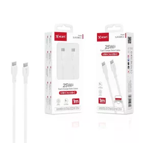   X-start USB-C – USB-C gyors töltésű adatkábel – 25W, 1m, fehér