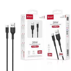   X-start 20W TYPE-C gyors töltésű adatkábel – 2 m, fekete