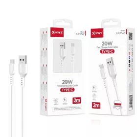  X-start 20W TYPE-C gyors töltésű adatkábel – 2 m, fehér