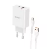 X-start 27.5W Gyors Töltőfej USB-A → Lightning kábellel – PD + QC gyorstöltés, iPhone kompatibilis (CDQ081L)