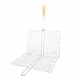 Nagy méretű grill rács fa nyéllel – téglalap alakú BBQ sütőrács 60×40 cm