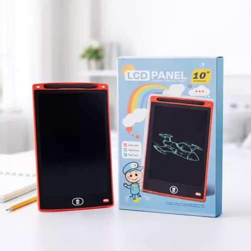 10 colos LCD rajztábla piros színben – nagy méretű digitális írótábla gyerekeknek és felnőtteknek