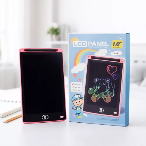 10 colos LCD rajztábla rózsaszín színben – nagy méretű digitális írótábla gyerekeknek és felnőtteknek