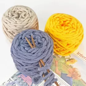 Vastag zsenilia kötőfonal - méregzöld - 190 g