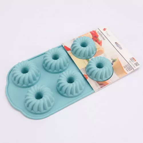 Szilikon mini kuglóf sütőforma – 6 részes rugalmas sütőforma otthoni sütéshez – 2