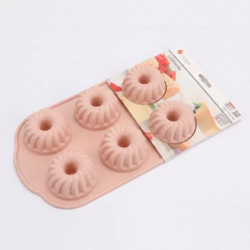 Szilikon mini kuglóf sütőforma – 6 részes rugalmas sütőforma otthoni sütéshez