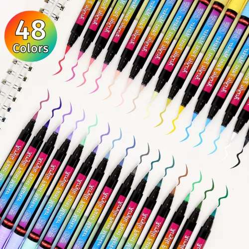 48 színű akril festék marker készlet rugalmas ecsetheggyel – Brush Tip Acrylic Paint Marker