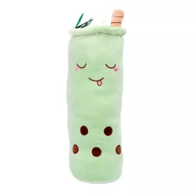   Bubble tea plüss párna – 55 cm, zöld, puha ölelhető játék