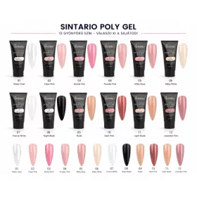   SINTARIO Poly Gel Körömépítő Készlet 30 ml – 10 részes UV/LED kezdő szett