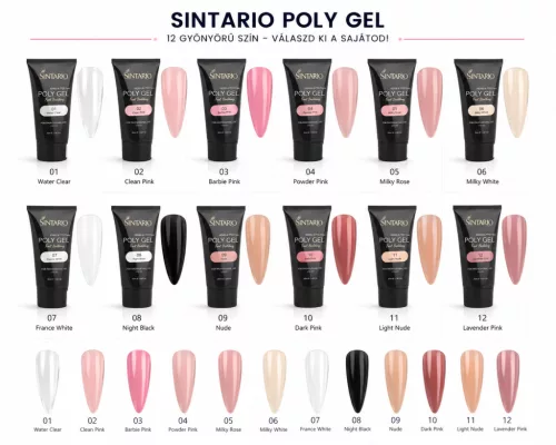 SINTARIO Poly Gel Körömépítő Készlet 30 ml – 10 részes UV/LED kezdő szett