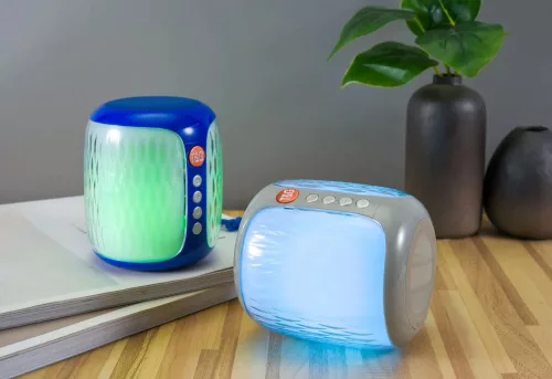 Hordozható Bluetooth hangszóró, Színes LEDS Világít TG611 - Kék