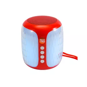   Hordozható Bluetooth hangszóró, Színes LEDS Világít TG611 - Piros