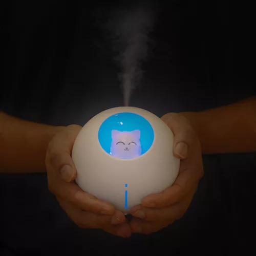 Planet Cat Párásító – 220 ml rózsaszín aromaterápiás  párásító LED világítással