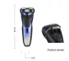 WGR V-306 férfi villanyborotva – 3 forgófejes, tölthető, LED kijelzővel