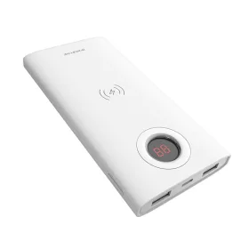   BOROFONE BT16 Power bank vezeték nélküli töltéssel 5W 10000mAh, vezeték nélküli + 2db 2A USB kimenettel,  LED kijelző - Fekete