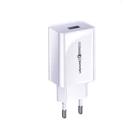   USAMS T22 Gyorstöltő, Utazó töltő, 18W USB QC3.0 - Fehér 