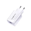 USAMS T22 Gyorstöltő, Utazó töltő, 18W USB QC3.0 - Fehér 