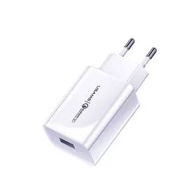   USAMS T22 Gyorstöltő, Utazó töltő, 18W USB QC3.0 - Fehér 