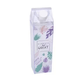   Tej- és gyümölcslétartó palack – tejesdoboz formában, „Hydrate • Feel Great” dizájn, 0,5 L
