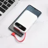 HOCO J40 Hordozható Power Bank 10000 mAh, 1x USB + integrált Micro-USB kábellel kimenet - Fehér