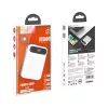 HOCO J40 Hordozható Power Bank 10000 mAh, 1x USB + integrált Micro-USB kábellel kimenet - Fehér