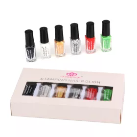 Köröm nyomda gél lakk szett - 6 db x 6 ml
