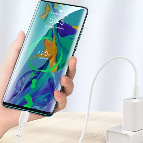 USAMS U43 adatátviteli kábel, Type-C 100W PD gyorstöltés támogatás, 120 cm hosszú - Fehér
