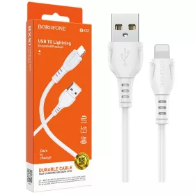   BOROFONE BX51 USB Lightning töltő és adatkábel 1m 2.4A - Feher