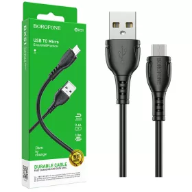  BOROFONE BX51 USB Micro  töltő és adatkábel 1m 2.4A - Fekete