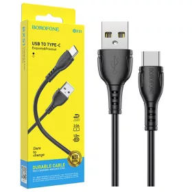   BOROFONE BX51 USB Type-C  töltő és adatkábel 1m 3.0A - Fekete