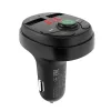 YOOUP V01 Dupla USB autós töltő, Vezeték nélküli FM modulátor, Autós kihangosító - Fekete