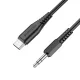 BOROFONE BL8 Sztereó audio AUX kábel 3,5 mm-es jack/USB-C - Fekete