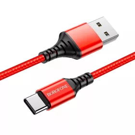 X54 Borofone  USB-A - USB -C erős adatkábel 1m - piros